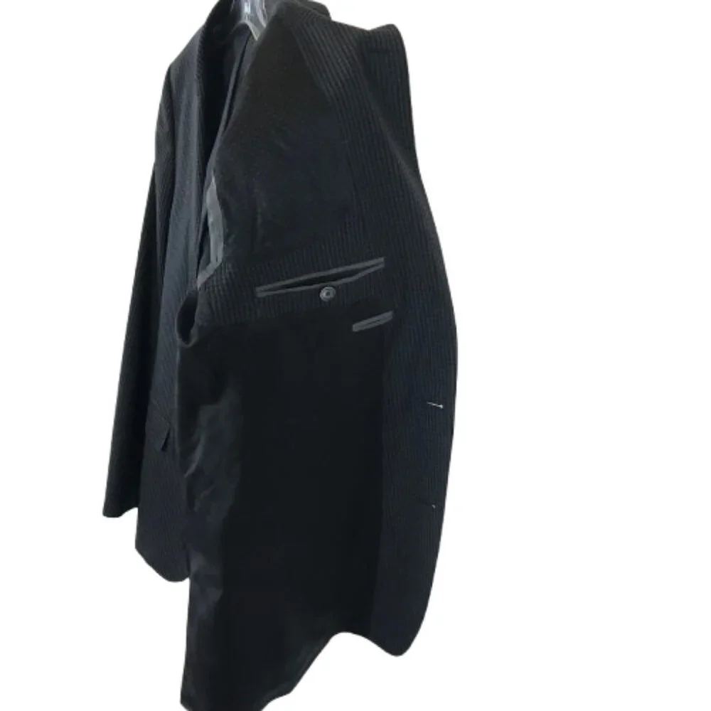 BOSS Hugo Boss Men Size 40 LONG 40L Hutsons Trim Fit Check Pattern Blazer Jacket